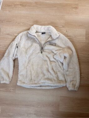 New Balance Women’s Cream Sherpa Fleece Quarter Zip Pullover Size Small